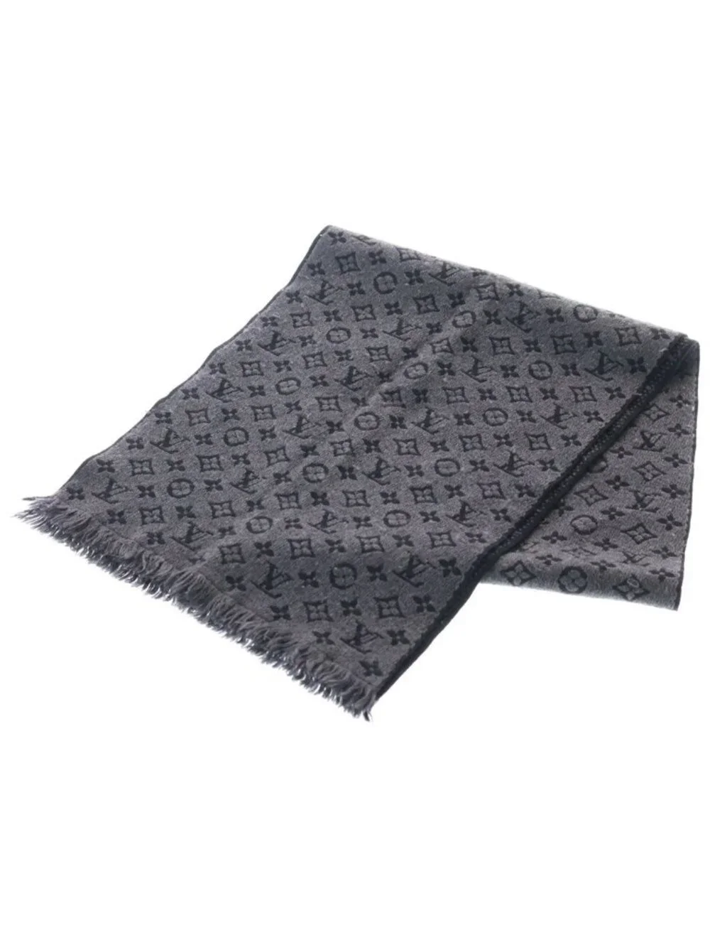 Louis Vuitton Echarpe Monogram Classic Anthracite Scarf Shawl Black